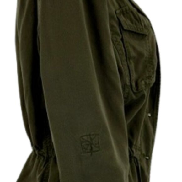 White House Black Market Olive Soft Utility Jacket — Cinched Waist — Size 8 - Picture 6 of 9